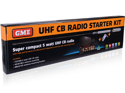 GME UHF CB 5 WATT RADIO SUPER COMPACT STARTER KIT (TX3100VP)