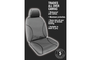 SPERLING REAR ROW TRADIES CANVAS GREY SEATCOVERS TO SUIT TOYOTA HILUX (SR, SR5) 2011 - 2015