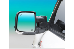 Clearview Towing Mirrors [Compact, Pair, Power-fold, Indicator, Electric, Black] To Suit Ford Ranger 2012 - ON