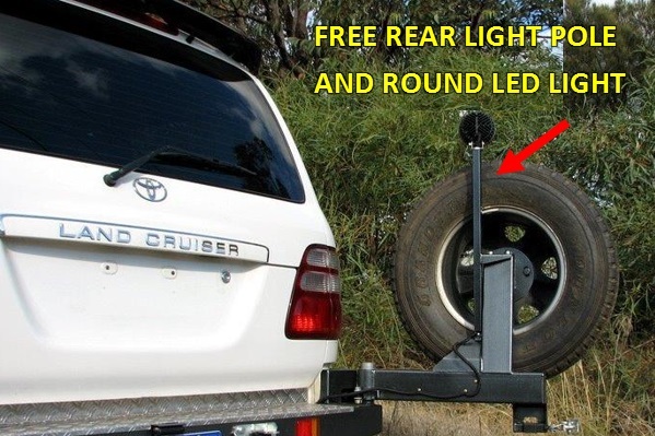 OUTBACK ACCESSORIES' DUAL WHEEL CARRIER TO SUIT LANDROVER DEFENDER WAGON & 90 SWB
