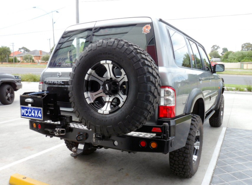 MCC WHEEL CARRIER AND SINGLE JERRY CAN TO SUIT NISSAN PATROL GU Y61 12/1997-2017