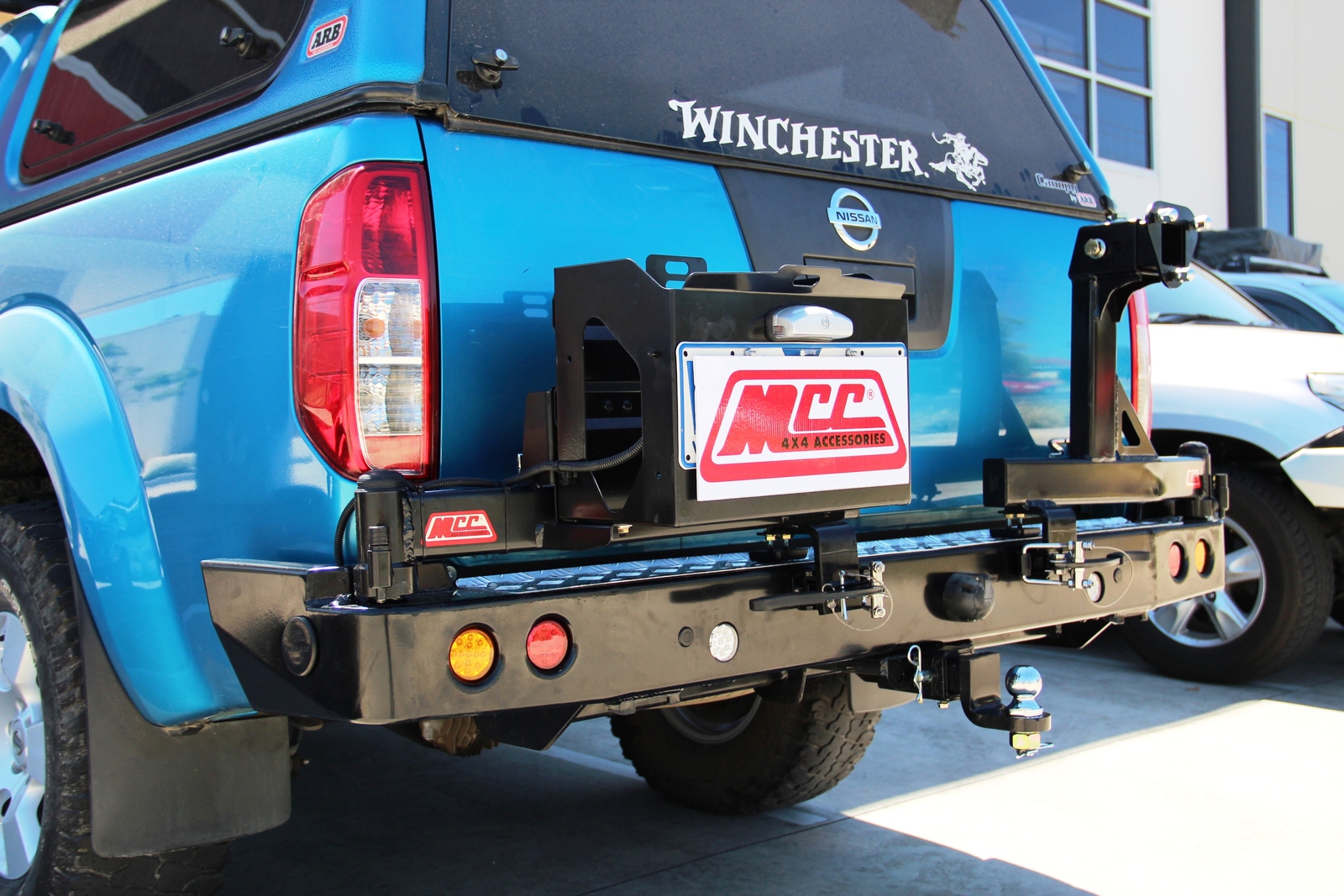 MCC WHEEL CARRIER AND SINGLE JERRY CAN TO SUIT NISSAN NAVARA D40 05-15 (GROOVE) & NAVARA D40 2011-2014 (AFRICA-SPAIN STX)