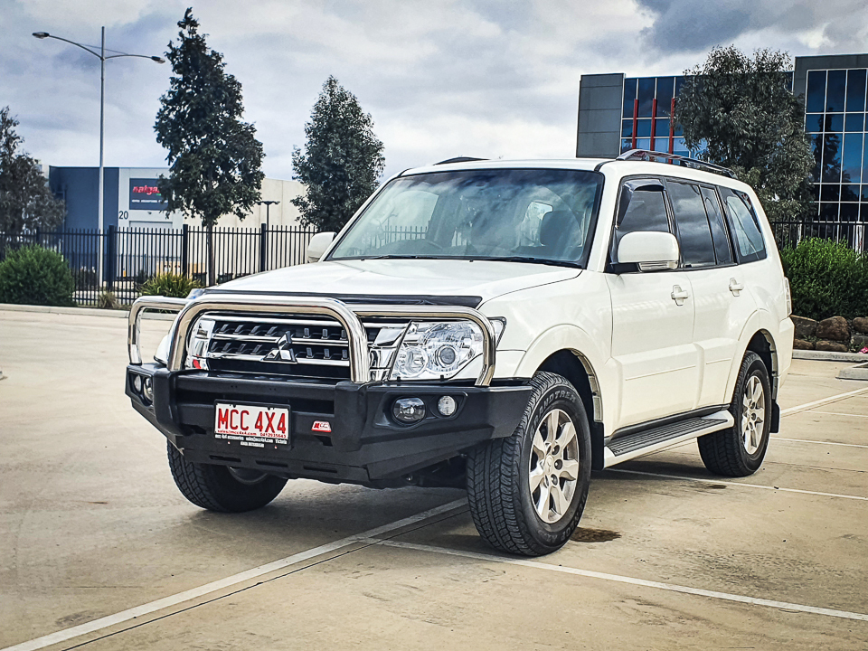 MCC FALCON STAINLESS TRIPLE LOOP BULL BAR W/UBP & FOGS TO SUIT MITSUBISHI PAJERO (NS,NW,NX,NT) 2006 - PRESENT