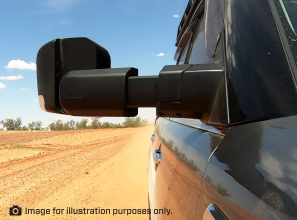 MSA Towing Mirrors (Indicators, Electric, Black) To Suit Pajero Sport (2015-On)