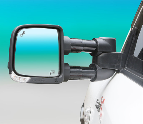 Clearview Towing Mirrors [Compact, Pair, Power-fold, Indicator, Electric, Chrome] To Suit Ford Everest 2015 - ON