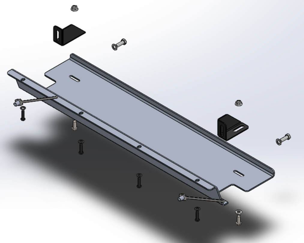 OFFROAD ANIMAL Skid Plate For Predator Bull Bar To Suit Jeep Wrangler JK (2007-2018)