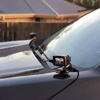 GMF 4X4 LED LIGHT BONNET MOUNT BRACKETS (PAIR) TO SUIT NP300 NAVARA (2015-ON)