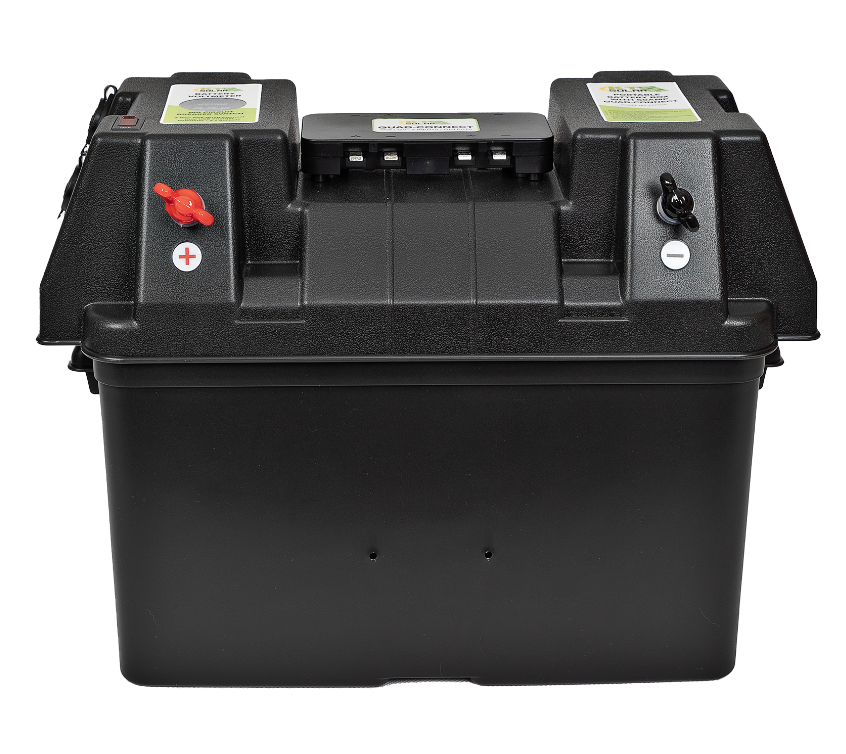 KT SOLAR 12V PORTABLE BATTERY BOX W/ 4 WAY HDC & VOLT METER