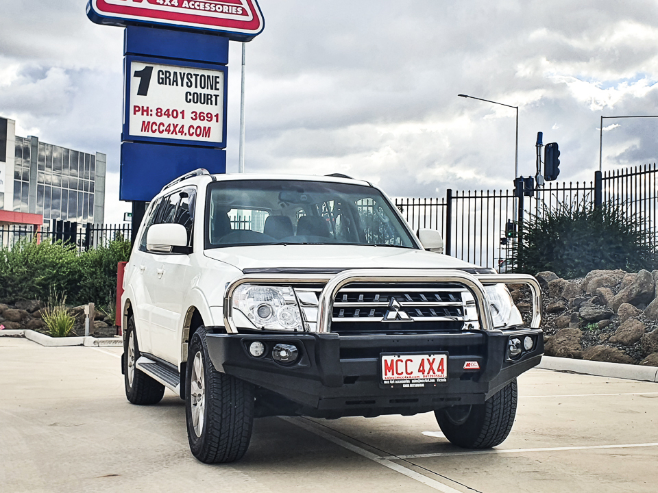 MCC FALCON STAINLESS TRIPLE LOOP BULL BAR W/UBP & FOGS TO SUIT MITSUBISHI PAJERO (NS,NW,NX,NT) 2006 - PRESENT