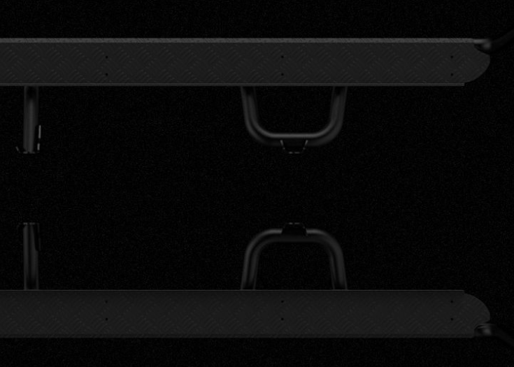PIAK SIDE STEPS_AL CHECKERPLATE BLACK ANODIZED TO SUIT TOYOTA HILUX 2015+ (DUAL CAB ONLY)