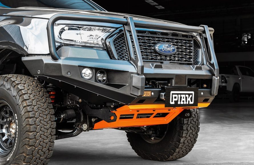 PIAK ELITE POST BAR W/ ORANGE TOW POINTS & UNDER BAR PLATES TO SUIT FORD RANGER & EVEREST (2015-2021)