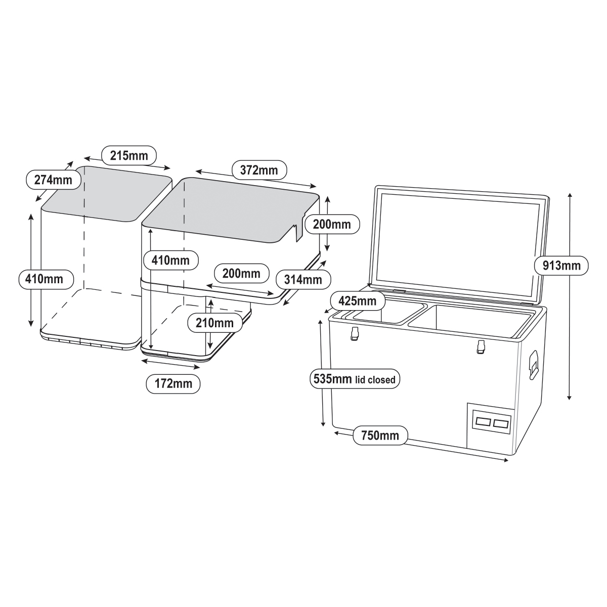 NATIONAL LUNA LEGACY 60L FRIDGE (TWIN BIN, SINGLE DOOR, DUAL CONTROL)