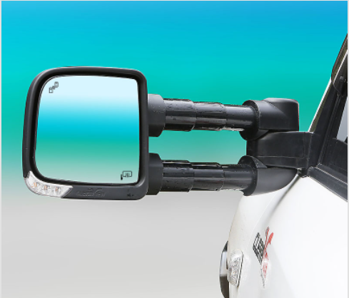 Clearview Towing Mirrors [Compact, Pair, Heated, Power-fold, BSM, Indicators, Electric, Chrome] To Suit Ford Everest 2015 - ON