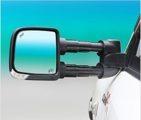 Clearview Towing Mirrors [Compact, Pair, Heated, Multi-Signal, Electric, Black] To Suit Jeep Grand Cherokee 2010-Current