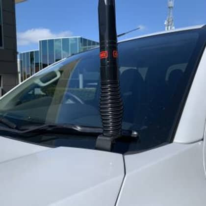 GMF 4X4 UHF ANTENNA BONNET BRACKET (DRIVER SIDE) TO SUIT MITSUBISHI MQ TRITON (2016-2019)