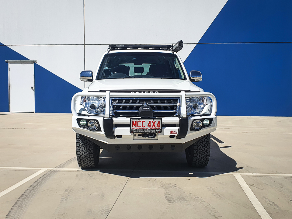 MCC FALCON A-FRAME BULL BAR W/UBP & FOGS TO SUIT MITSUBISHI PAJERO (NS,NW,NX,NT) 2006 - PRESENT
