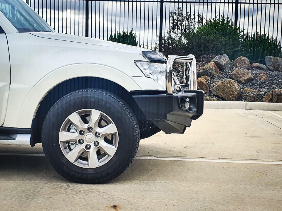 MCC FALCON STAINLESS TRIPLE LOOP BULL BAR W/UBP & FOGS TO SUIT MITSUBISHI PAJERO (NS,NW,NX,NT) 2006 - PRESENT