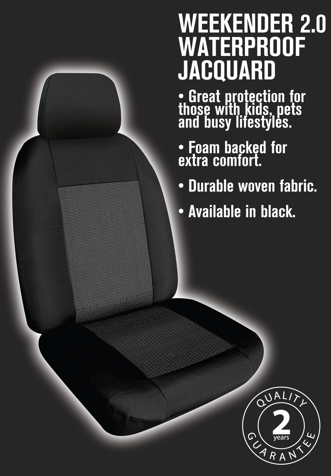 SPERLING SEAT COVER REAR WEB (WEEKENDER JACQUARD BLACK)