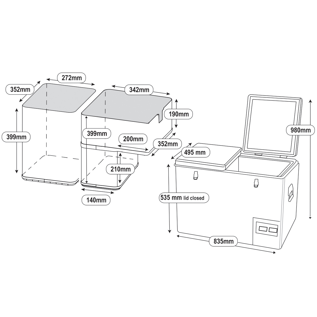 NATIONAL LUNA LEGACY 72L FRIDGE (TWIN BIN, DOUBLE DOOR, DUAL CONTROL)