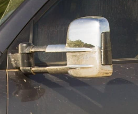 Clearview Towing Mirrors [Original, Pair, Power-Fold, Indicators, Electric, Chrome] To Suit Mitsubishi Pajero 2002-on