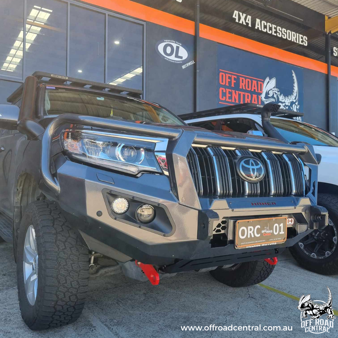 HAMER KING SERIES PLUS 3 LOOP BULL BAR TO SUIT TOYOTA PRADO 150 SERIES (2018-ON)