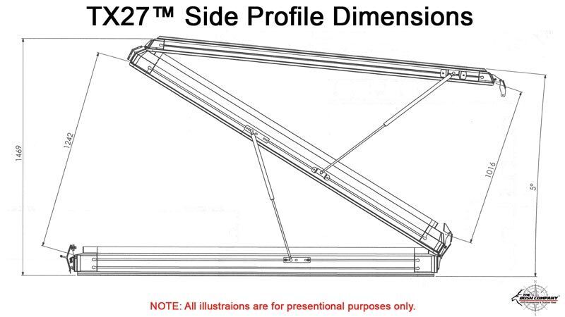 THE BUSH CO. TX27 Hardshell Rooftop Tent