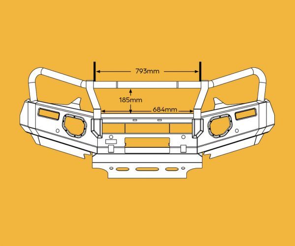 OXLEY BULL BAR (INC. TOW POINTS & FOGS) TO SUIT ISUZU D-MAX (2020-ON)
