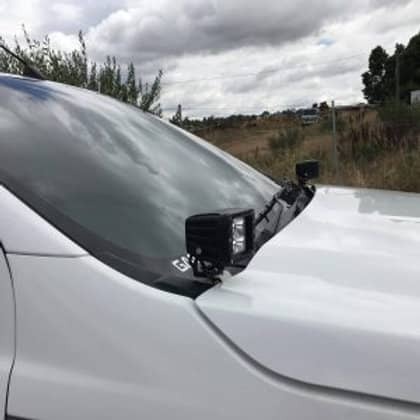 GMF 4X4 LED LIGHT BONNET MOUNT BRACKETS (PAIR) TO SUIT FORD RANGER & RAPTOR (2011-2022)