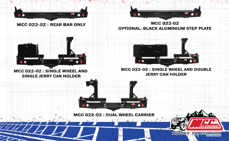 MCC REAR WHEEL CARRIER, SINGLE WHEEL SINGLE JERRY - ISUZU MUX 2021 ON