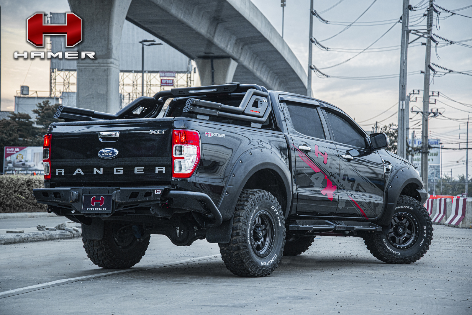 HAMER NIGHT FURY SERIES SPORTS BAR TO SUIT FORD RANGER & RAPTOR, MAZDA BT50, NISSAN NAVARA & TOYOTA HILUX