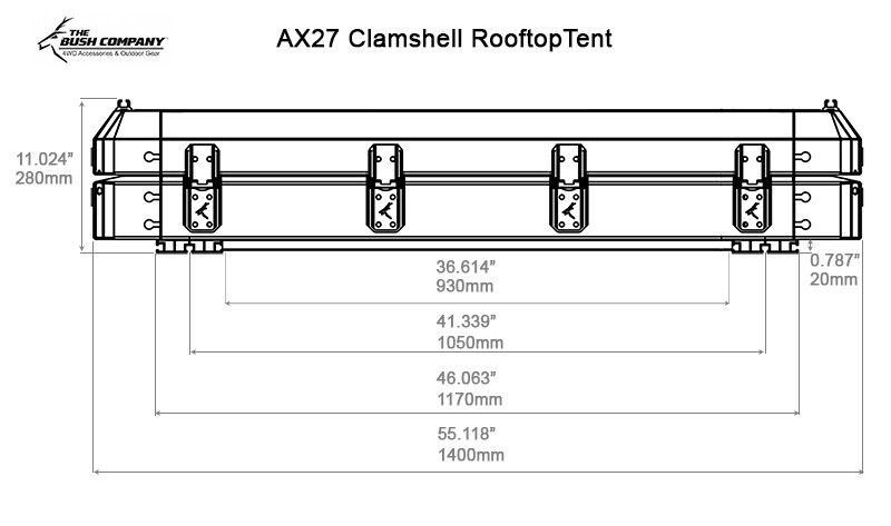 THE BUSH CO. AX27 Clamshell Rooftop Tent