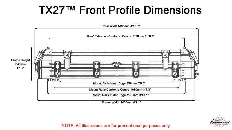 THE BUSH CO. TX27 Hardshell Rooftop Tent