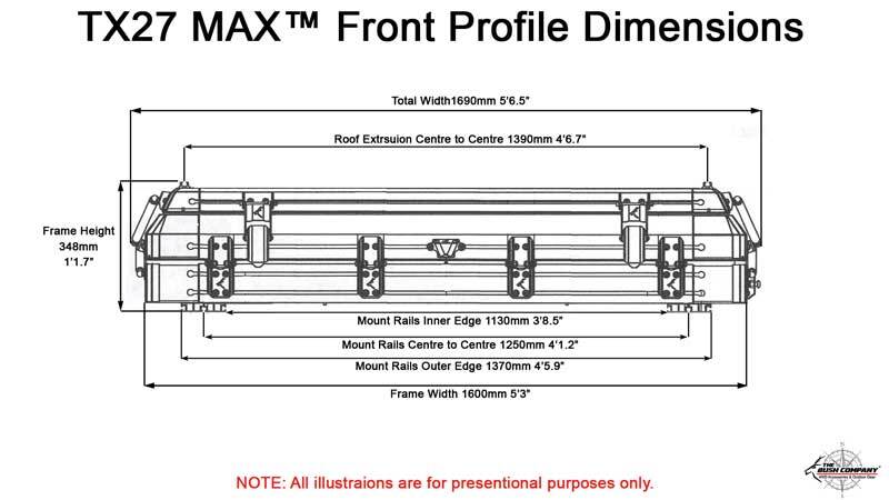 THE BUSH CO. TX27 MAX Hardshell Rooftop Tent