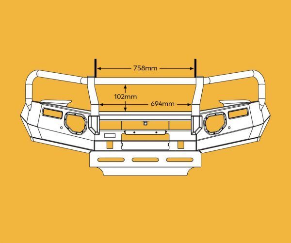 OXLEY BULL BAR (INC. TOW POINTS & FOGS) TO SUIT TOYOTA HILUX (2020-12/2023)