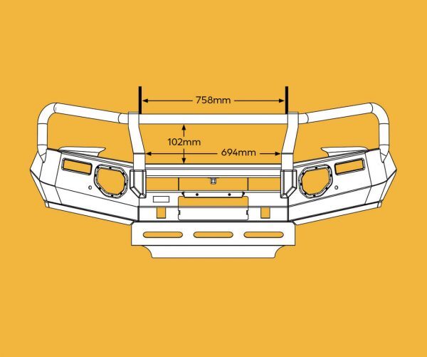 OXLEY BULL BAR (INC. TOW POINTS & FOGS) TO SUIT TOYOTA HILUX (2020-12/2023)