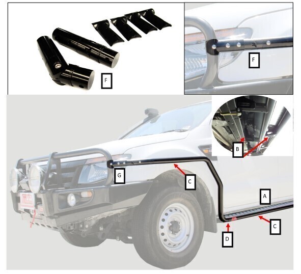 MCC SIDE STEP TO SUIT TOYOTA FJ CRUISER 2011-PRESENT