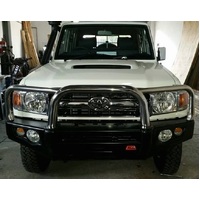 MCC FALCON STAINLESS TRIPLE LOOP BAR TO SUIT TOYOTA LANDCRUISER 70 SERIES (76 SERIES WAGON, WORKMATE/GXL, 78, 79)