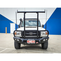 MCC ROCKER 3 LOOP SANDBLACK WELDED BULL BAR TO SUIT TOYOTA LANDCRUISER 70 SERIES (76,78,79) 2007 TO PRESENT