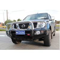 MCC 'FALCON STAINLESS 3 LOOP' BULL BAR WITH FOG LIGHT & PLATES TO SUIT NISSAN NAVARA D40 2011-2014 (AFRICA, SPAIN STX) & PATHFINDER R51 11-13 (SMOOTH)