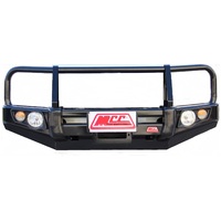 MCC 'FALCON A-FRAME' BULL BAR  WITH FOG LIGHTS AND PLATES TO SUIT NISSAN NAVARA D40 11-14 & PATHFINDER R51 11-13 (SMOOTH)