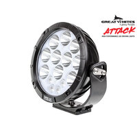 GREAT WHITE ATTACK 220 SERIES ROUND LED DRIVING LIGHT (BLACK)