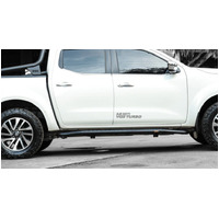 PIAK SIDE STEPS CURVED DOWN  AL CHECKER PLATE ANODIZED SILVER NISSAN NAVARA NP300 (2015-ON)