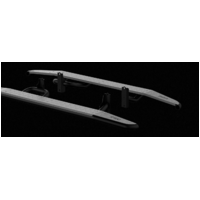 PIAK SIDE STEPS CURVED DOWN  AL CHECKER PLATE ANODIZED SILVER TO SUIT TOYOTA HILUX 2015+
