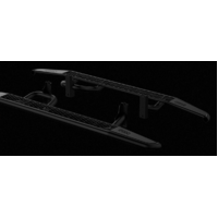 PIAK SIDE STEPS CURVED DOWN AL CHECKER PLATE ANODIZED BLACK - FORD RANGER & MAZDA BT50 2011 ON