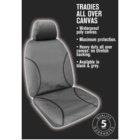SPERLING FRONT ROW TRADIES CANVAS SEATCOVERS (AVAILABLE IN BLACK AND GREY) - NISSAN NAVARA (D23, NP300) 2011 - CURRENT