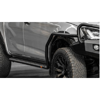 PIAK SIDE STEPS_AL CHECKERPLATE BLACK ANODIZED TO SUIT ISUZU D-MAX (2020-ON)