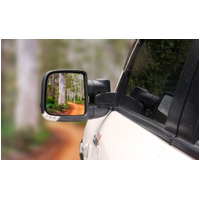 Clearview Towing Mirrors [Compact, Pair, Power-Fold, BSM, OAT Sensor, Indicators, Electric, Chrome] To Suit Ford Ranger, Raptor & Everest (2022-on)