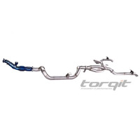 TORQIT STAINLESS SINGLE 3.5" TO 3" TWIN EXIT TURBO BACK EXHAUST (RESONATOR) TO SUIT SINGLE CAB 4.5L V8 LC 79 SERIES (03/2007-07/2016)
