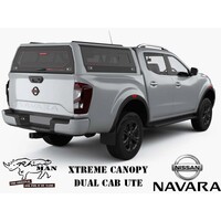 RHINOMAN XTREME CANOPY (BLACK) TO SUIT DUAL CAB NISSAN NP300 (2021-ON)