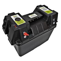 KT SOLAR 12V PORTABLE BATTERY BOX W/ 4 WAY HDC & VOLT METER
